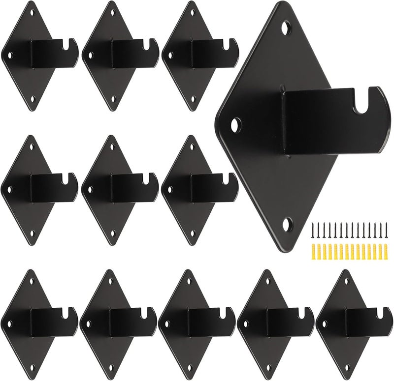 Alffun Gridwall Mount Brackets Black, 12 Pcs Grid Wall Accessory for Wall Grid Panels, Perfect for Clothing Stores, Retail Displays, Home, Wall Organization - Image 1